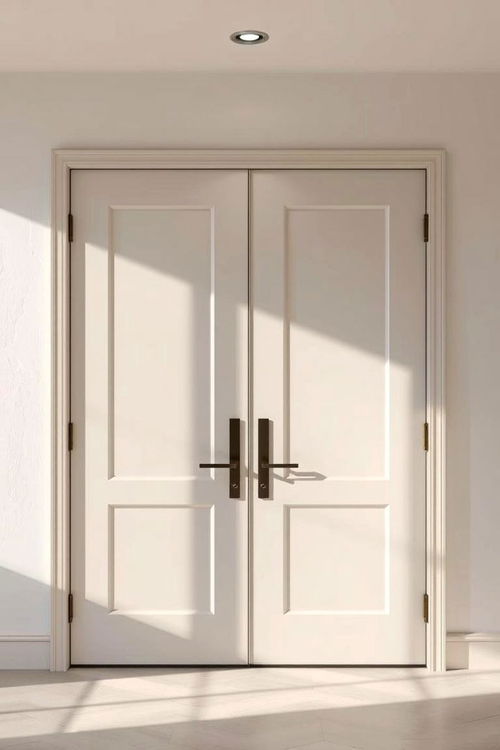 Minimalist Statement - 22 Double Front Door Ideas
