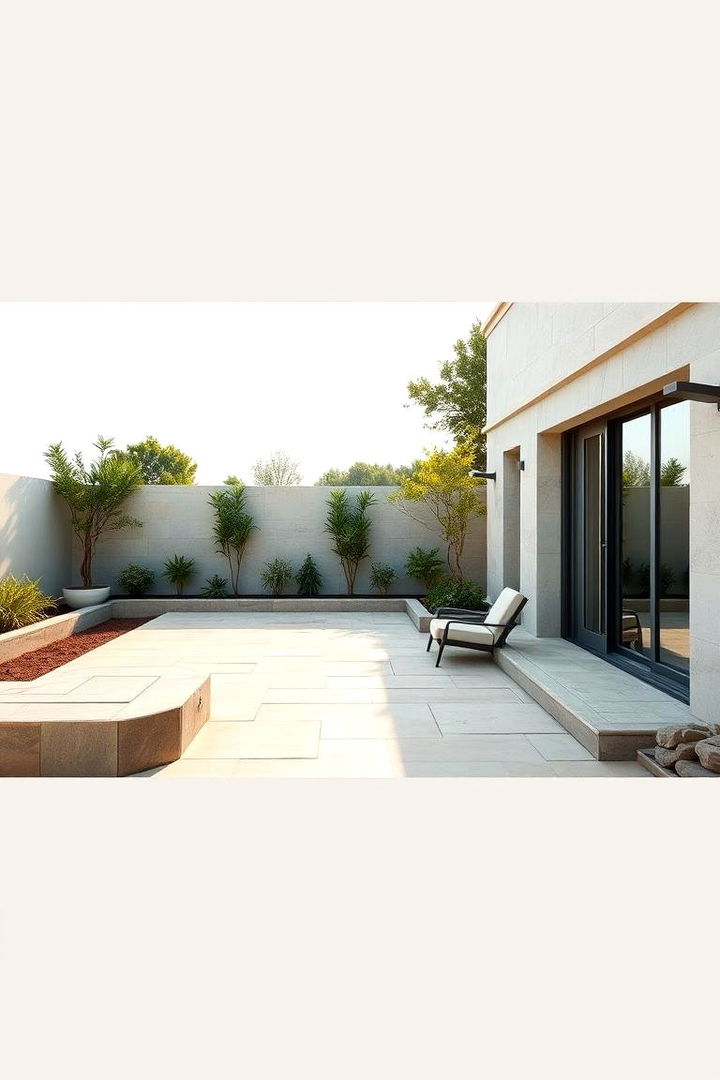 Minimalist Stone Patio - 22 Stone Garden Ideas