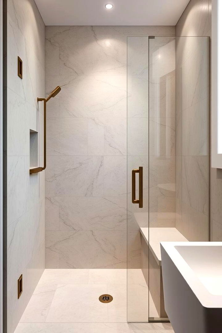 Minimalist Stone Serenity - 22 Stone Shower Design Ideas