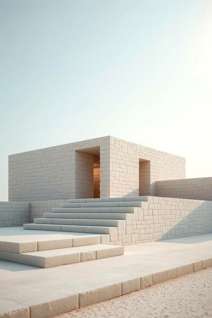 Minimalist Stone Structure - 22 Floor to Ceiling Stone Fireplace Ideas