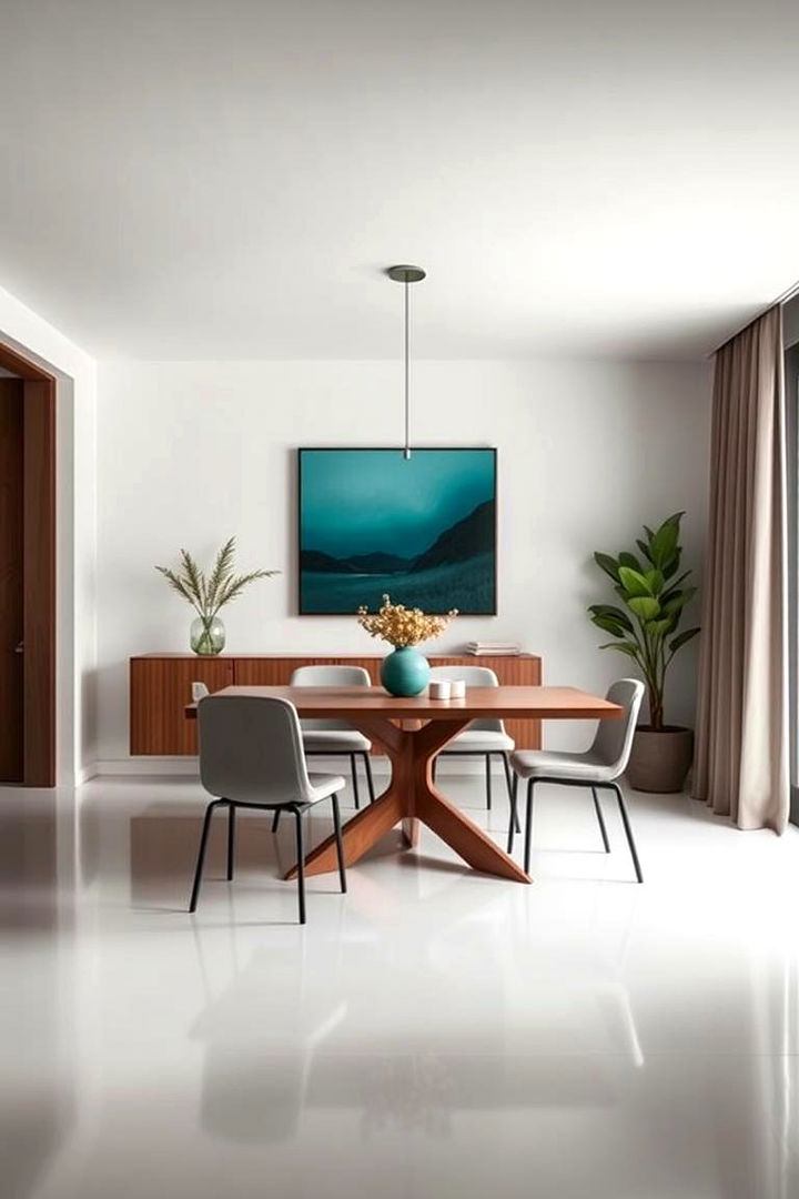 Minimalist Teal Statement Pieces - 22 Teal Dining Room Ideas