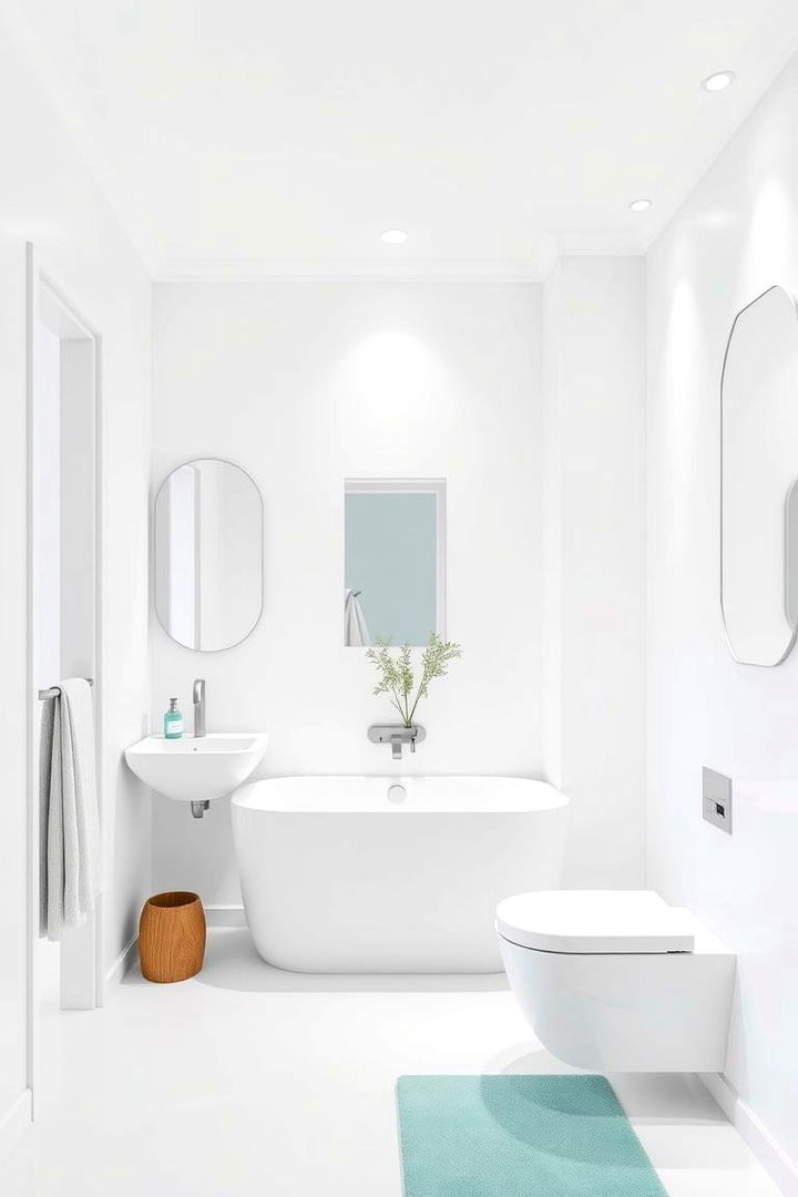 Minimalist Teal and White Harmony - 22 Teal Bathroom Ideas