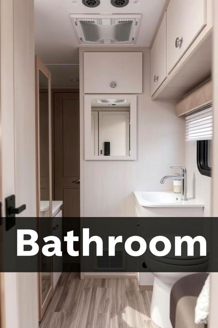 Minimalist Touch for Clutter Free Space - 22 Small Rv Bathroom Ideas
