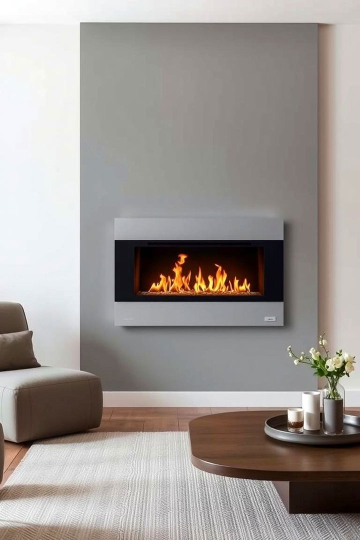 Minimalist Wall Mounted Elegance - 22 Gas Fireplace Ideas