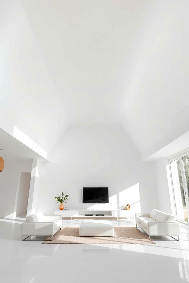 Minimalist White Ceilings for Clean Elegance - 22 Living Room Ceiling Ideas
