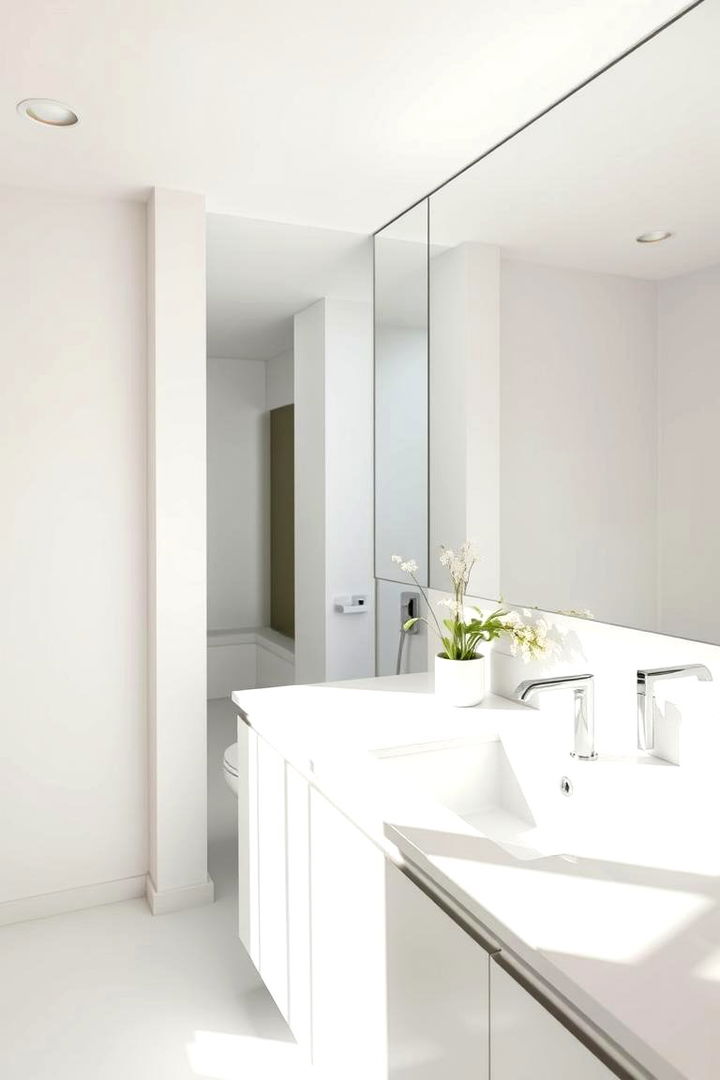 Minimalist White Countertop - 22 Bathroom Countertop Ideas