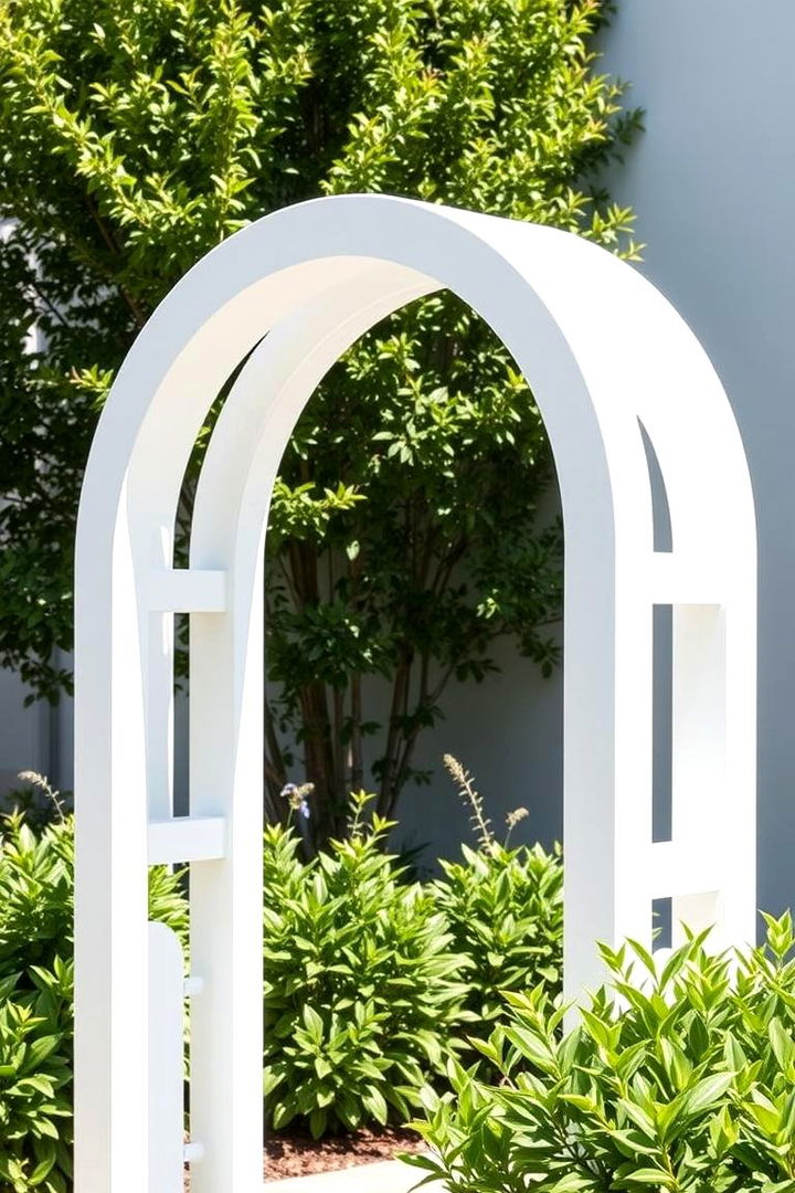 Minimalist White Garden Arch - 22 Garden Arch Ideas