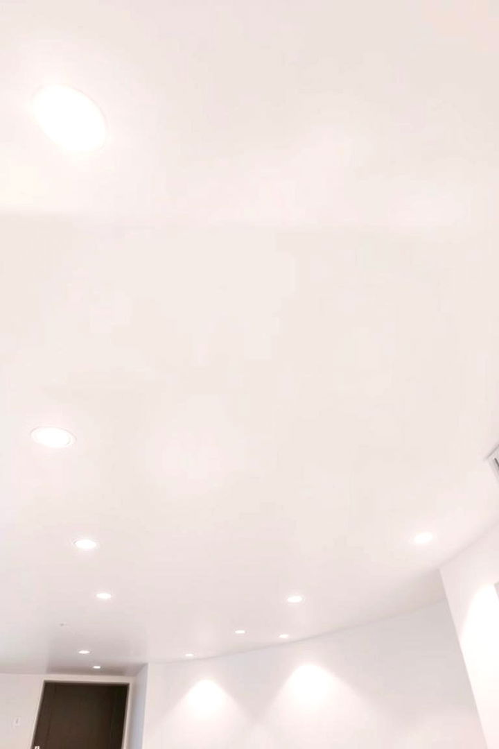 Minimalist White Gloss Ceiling - 22 Basement Ceiling Ideas