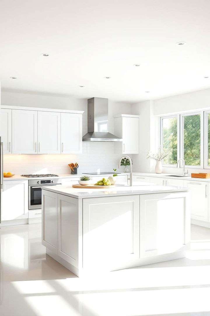 Minimalist White Panels - 22 Kitchen Island Back Panel Ideas