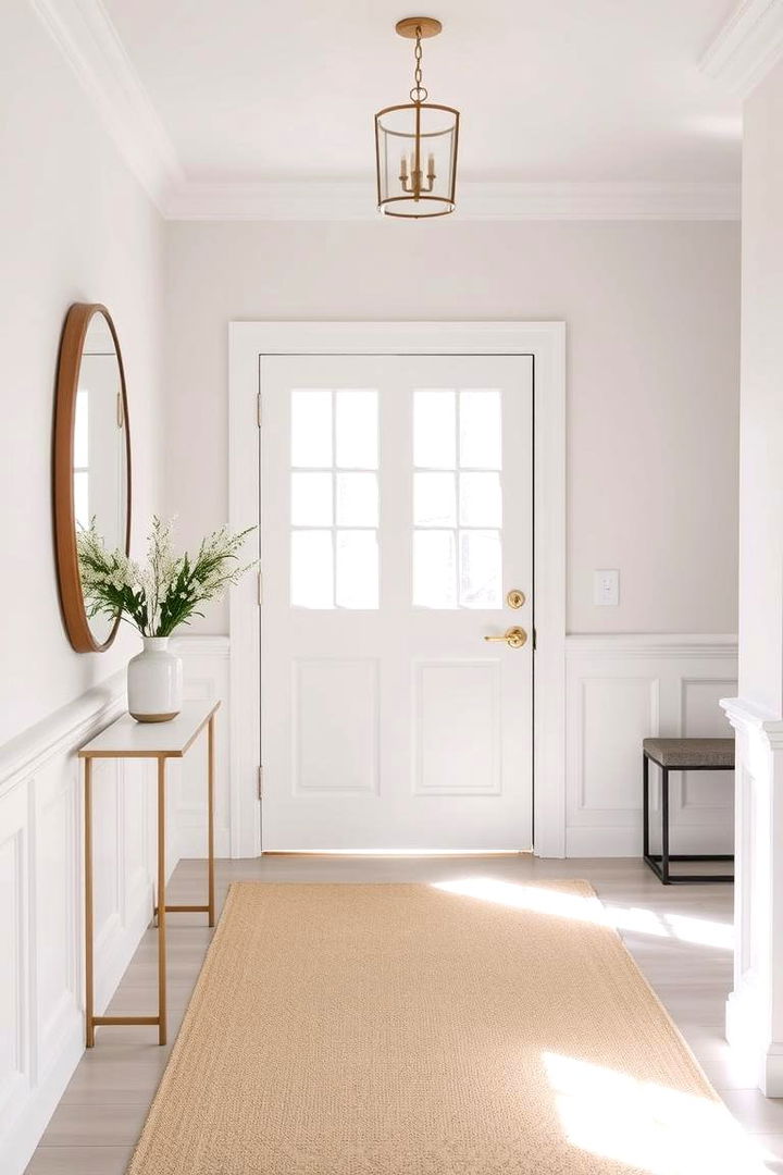 Minimalist White - 22 Wainscoting Entryway Ideas