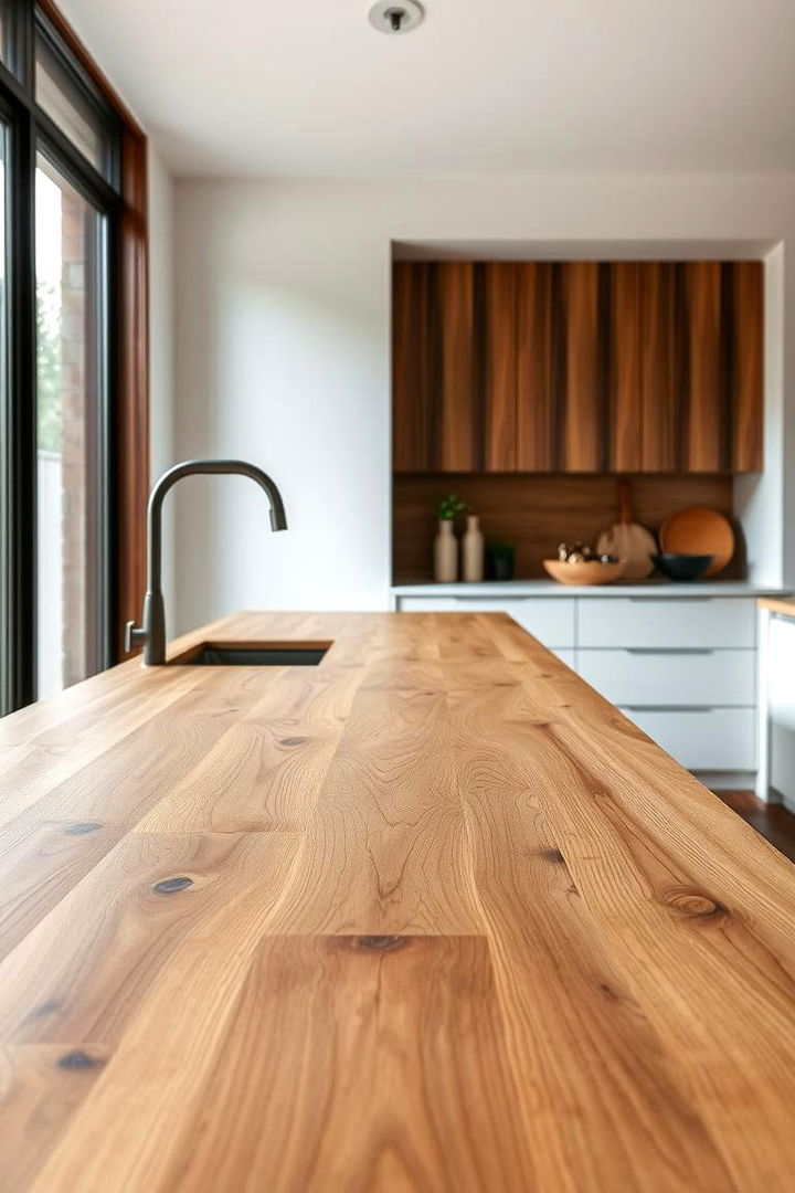 Minimalist Wood Slab Beauty - 22 Kitchen Countertop Ideas