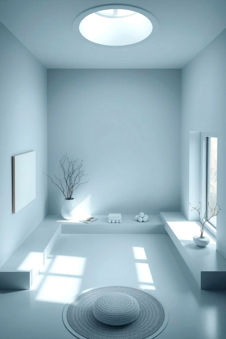 Minimalist Zen Sanctuary - 22 Blue and White Bedroom Ideas