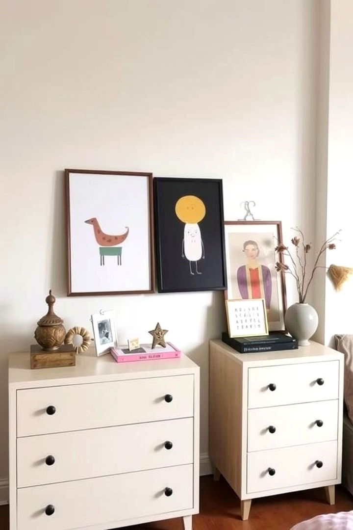 Minimalist with a Twist Using Unexpected Accents - 22 Dresser Decor Ideas