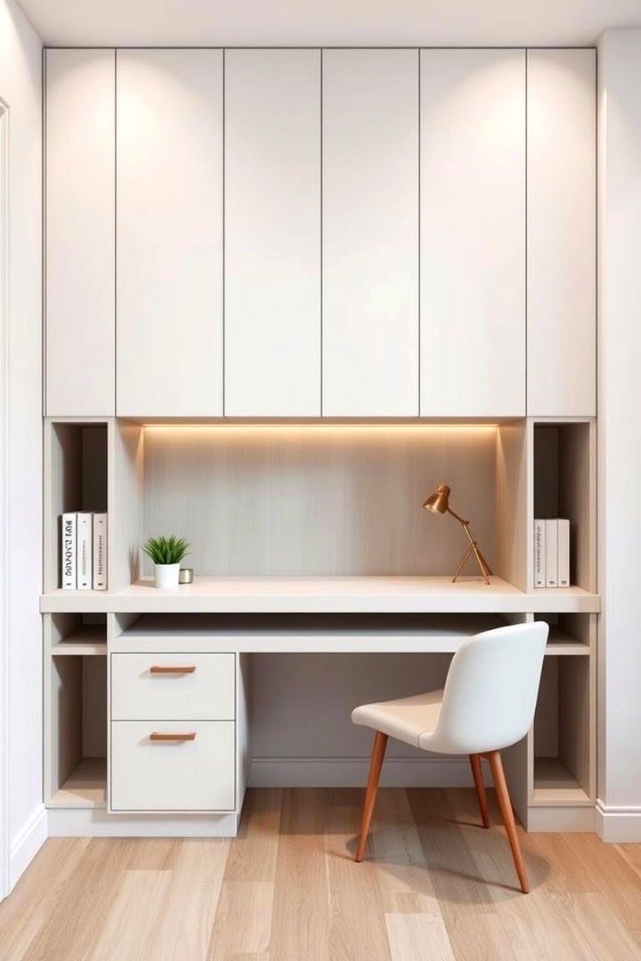 Minimalistic Built in Desk Designs - 22 Built-in Desk Ideas
