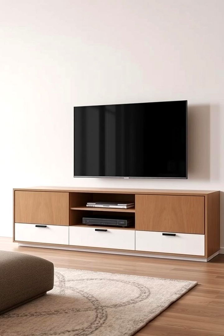 Minimalistic Hidden Storage - 22 Tv Console Decor Ideas