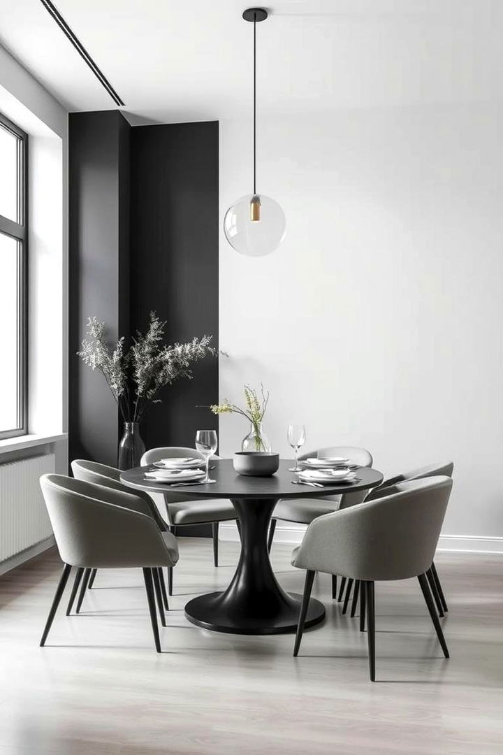 Minimalistic Monochrome Look - 22 Dining Room Accent Wall Ideas