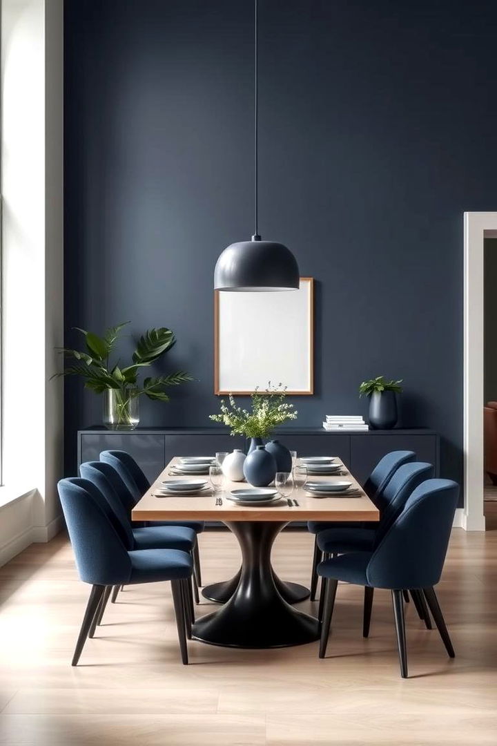 Minimalistic Navy Blue Decor - 22 Navy Blue Dining Room Ideas