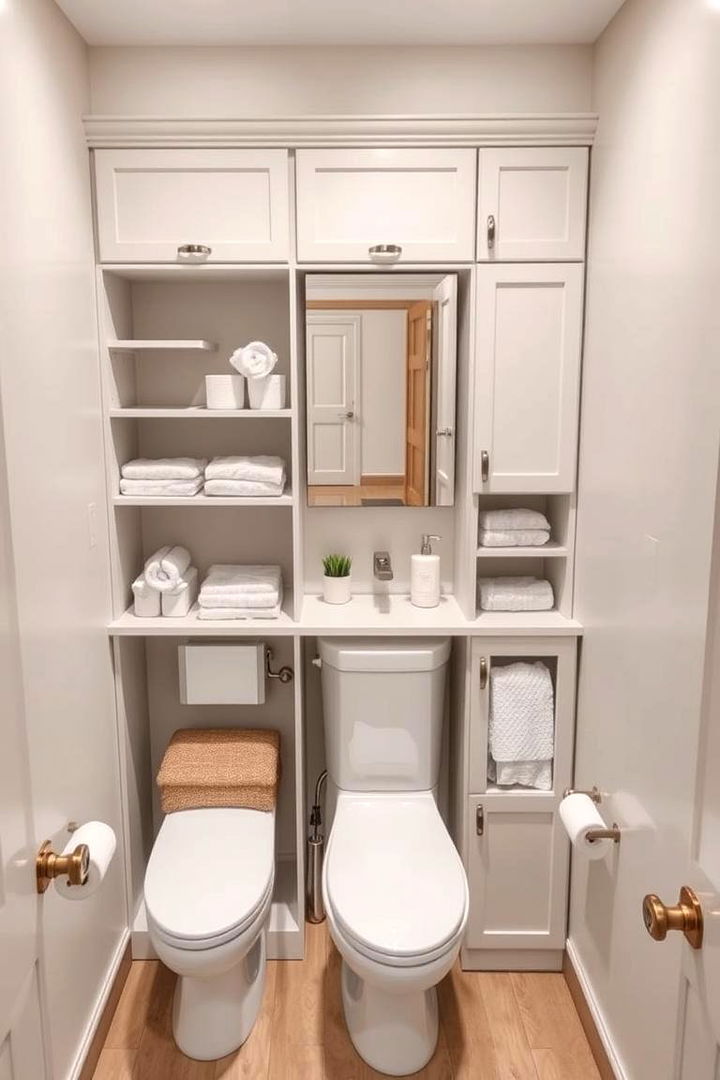 Minimalistic Storage Solutions - 22 Beige and White Bathroom Ideas