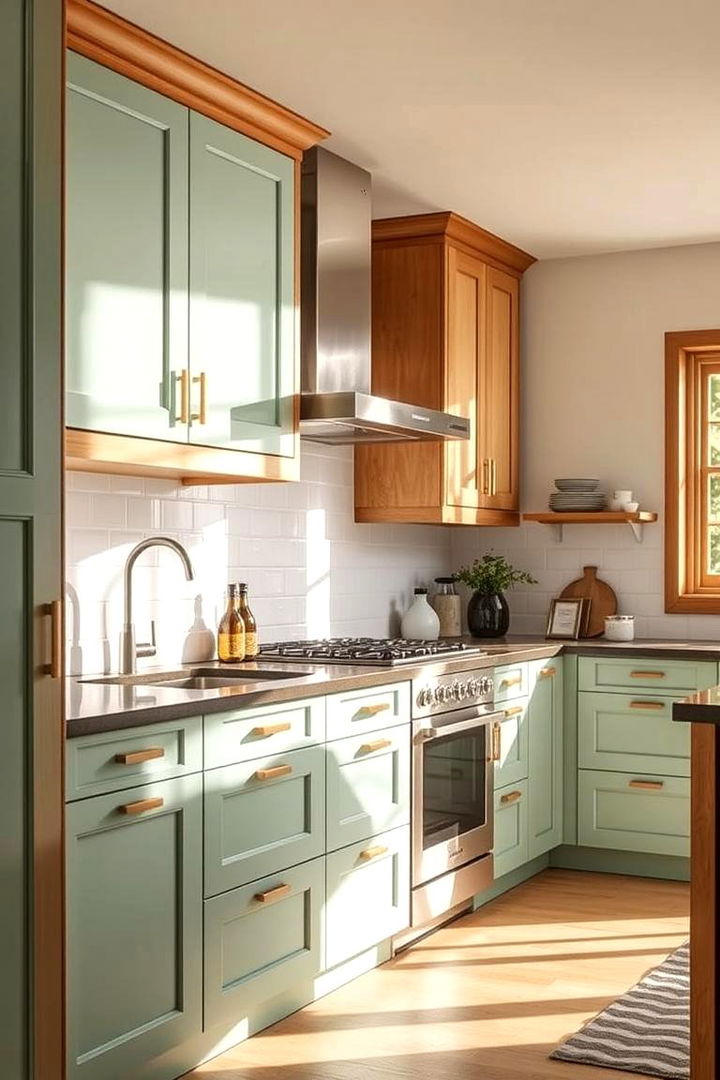 Mint Accented Cabinets - 22 Mint Kitchen Decor Ideas