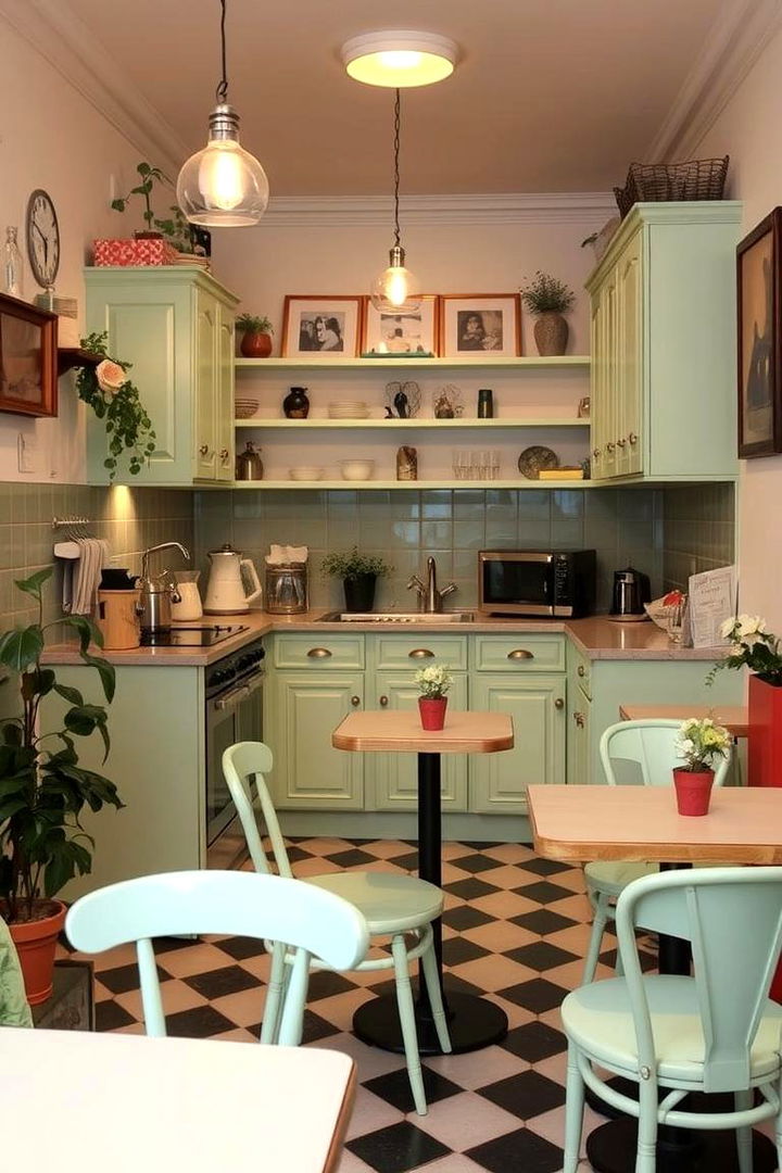 Mint Classic Bistro Setups - 22 Mint Kitchen Decor Ideas