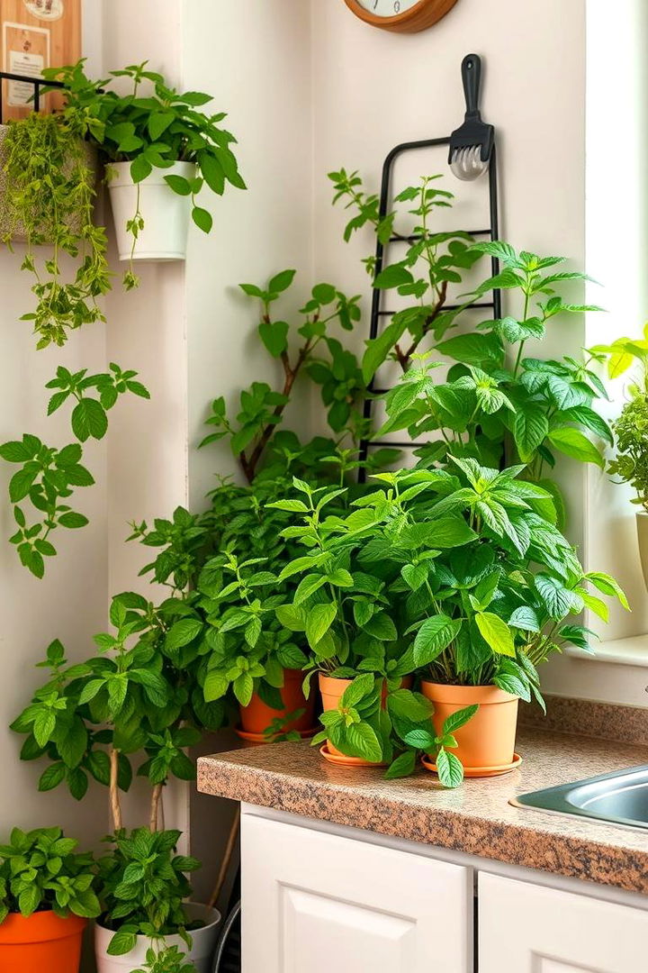 Mint Herb Garden Integration - 22 Mint Kitchen Decor Ideas