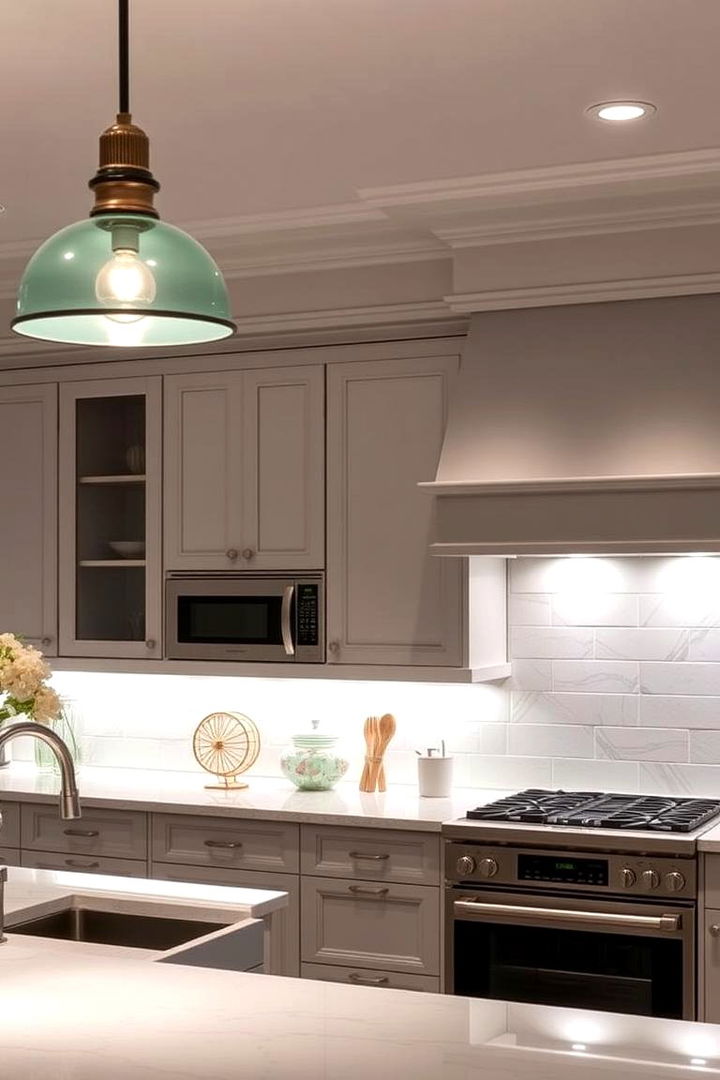 Mint Lighting Fixtures - 22 Mint Kitchen Decor Ideas