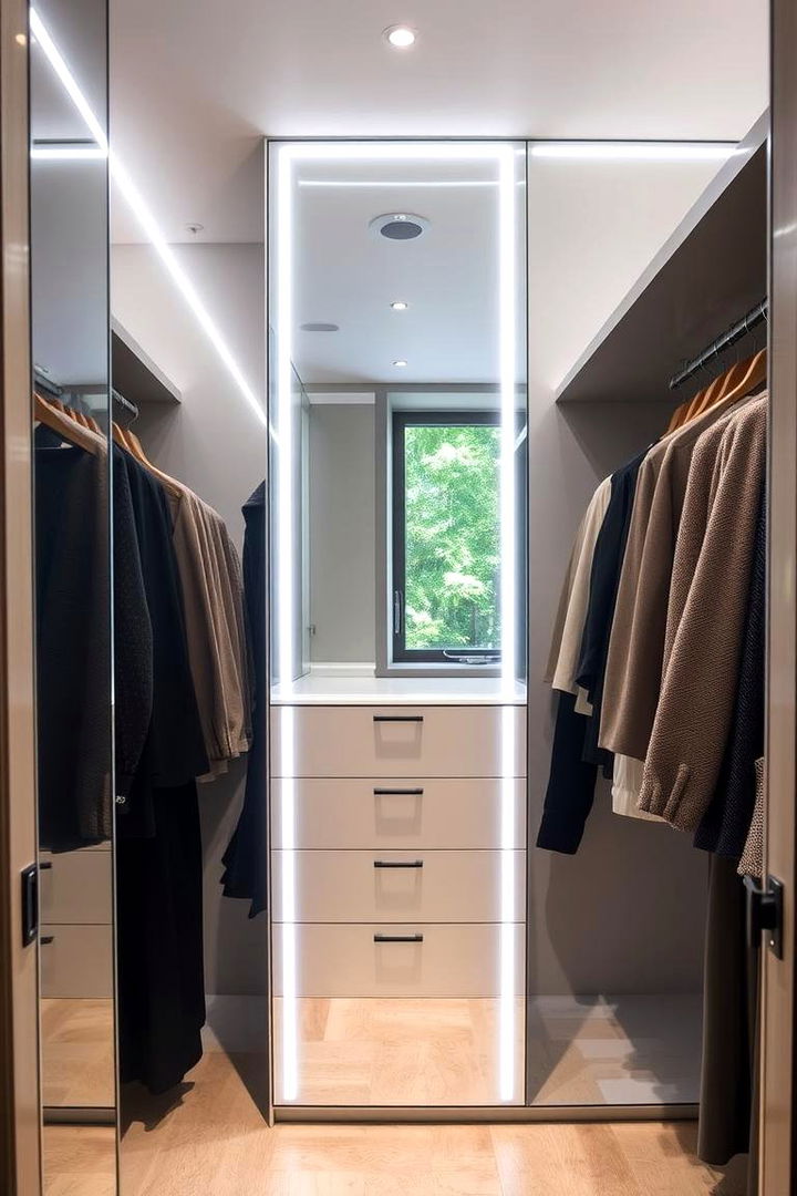 Mirror Integrated LED Illumination - 22 Closet Lighting Ideas