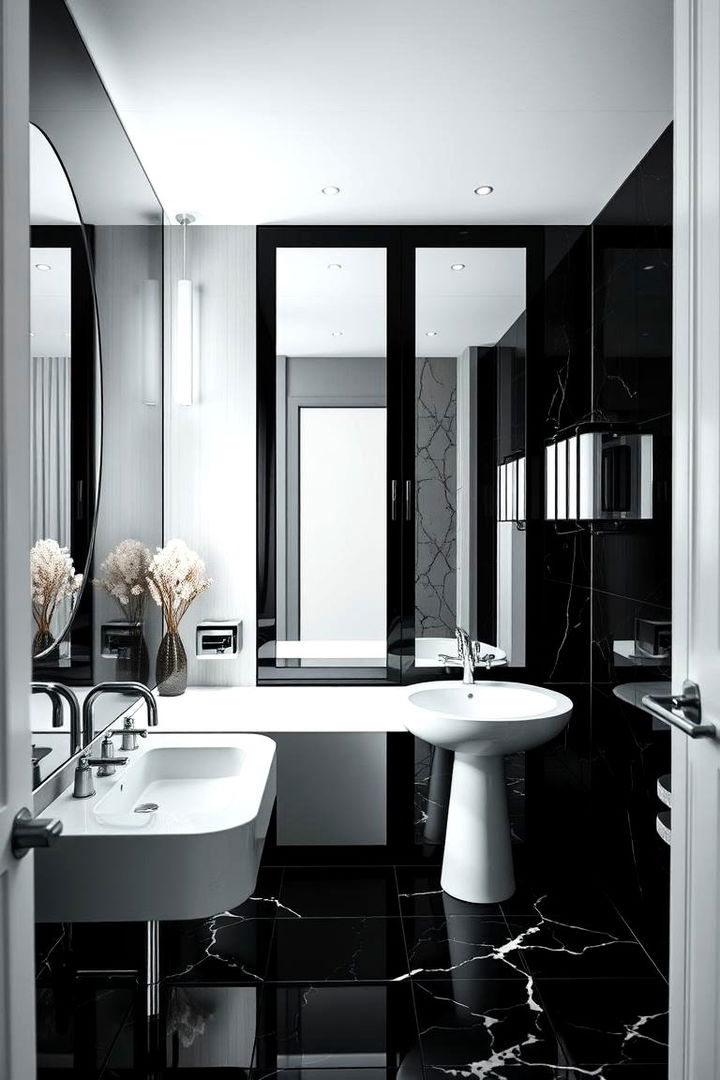 Mirror Magic - 22 Black and White Bathroom Ideas