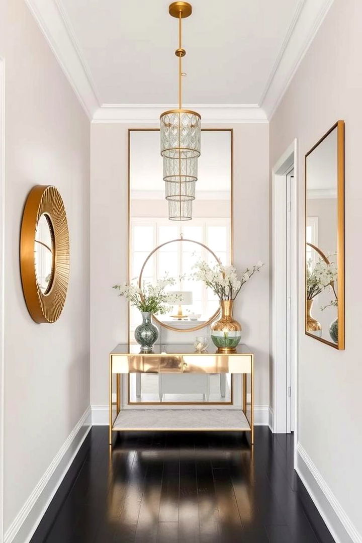 Mirror Play and Metallics - 22 Foyer Decor Ideas