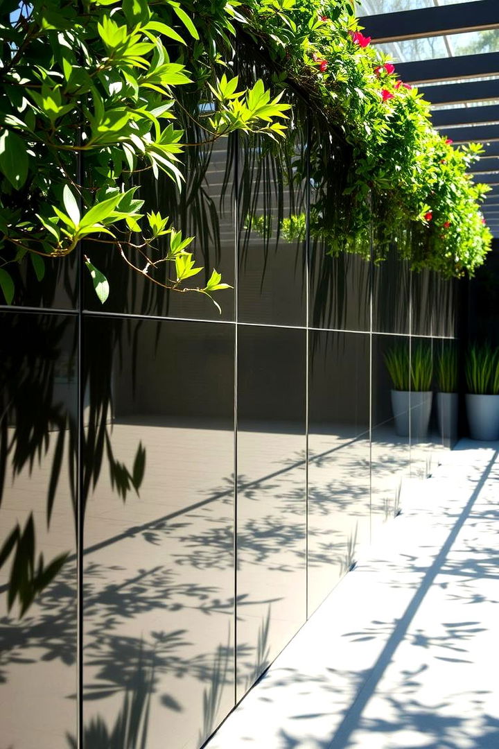 Mirror Reflection Walls - 22 Patio Wall Ideas