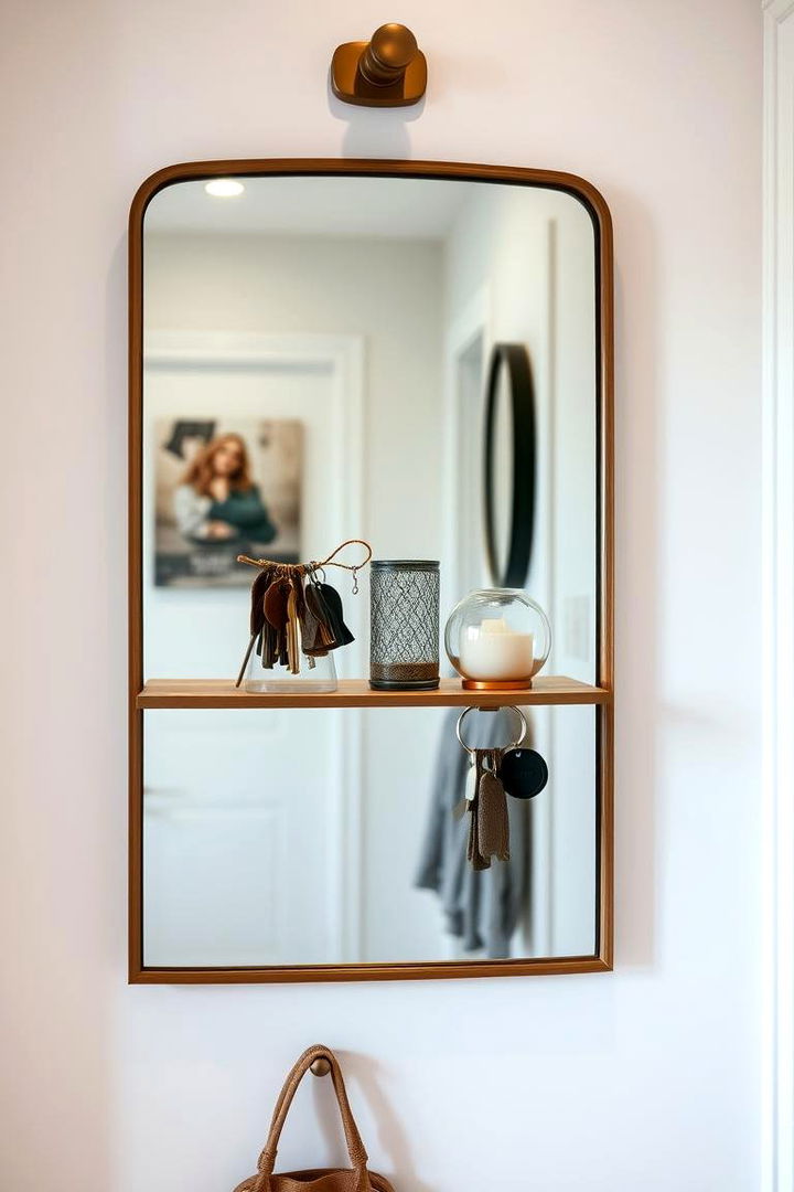 Mirror with Integrated Shelf - 22 Entryway Mirror Ideas