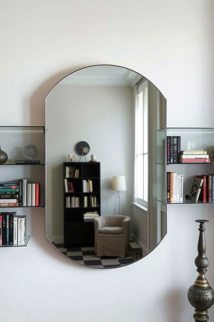 Mirror with Integrated Shelving - 22 Living Room Mirror Ideas