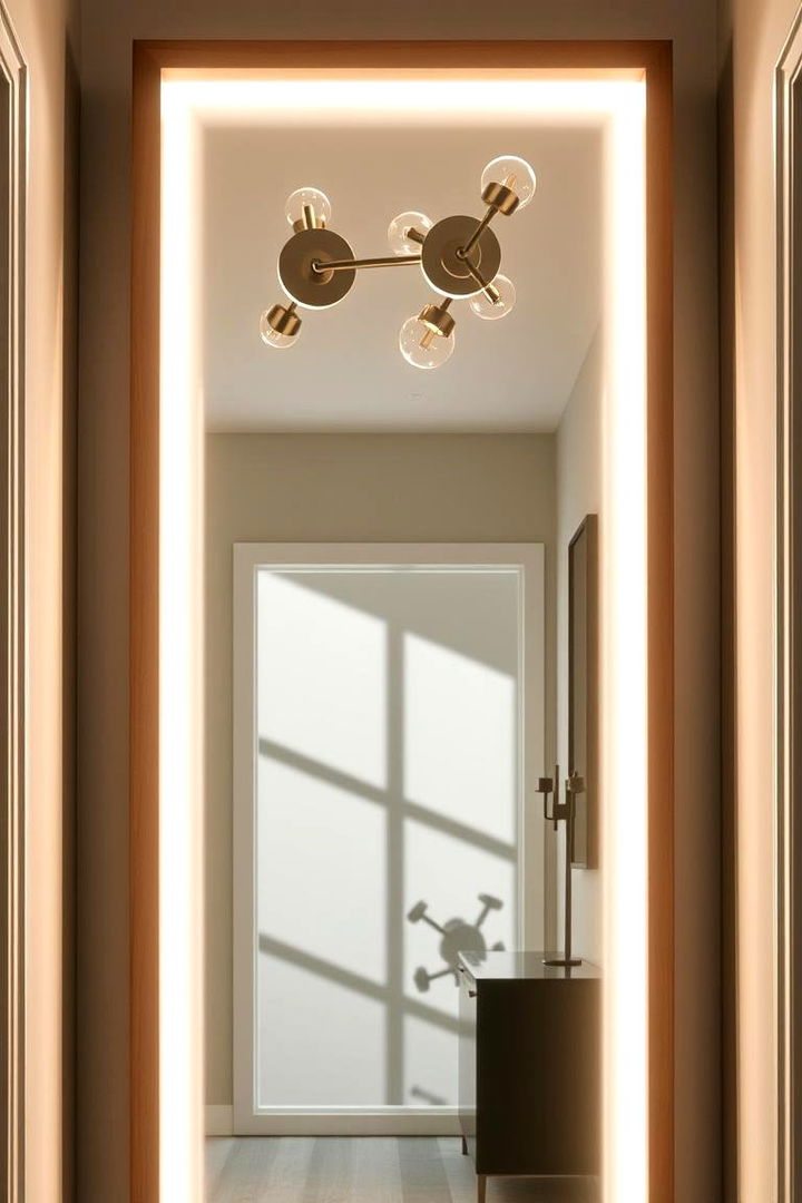 Mirror with Statement Lighting - 22 Entryway Mirror Ideas