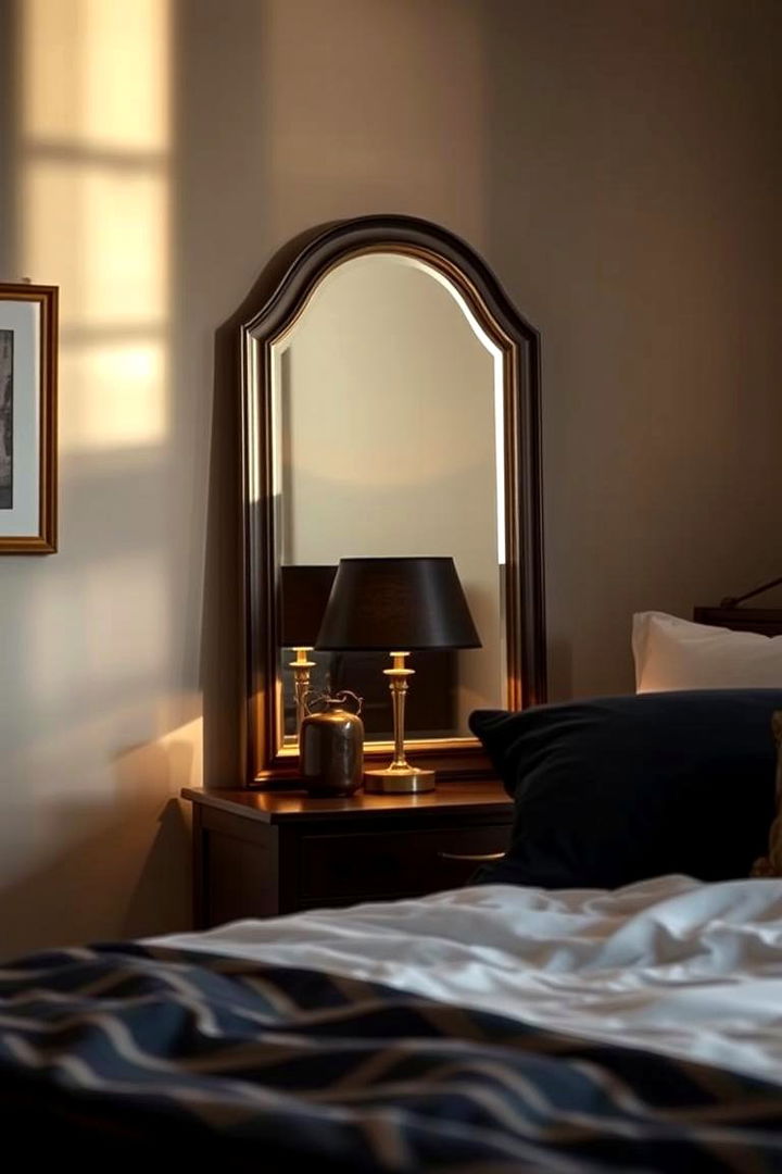 Mirrored Artistic Expression - 22 Mirror Behind Nightstand Design Ideas