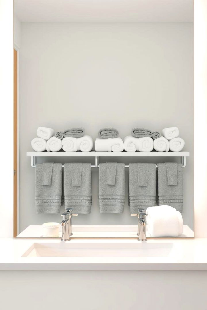Mirrored Backdrop Towel Display - 22 Towel Display Ideas