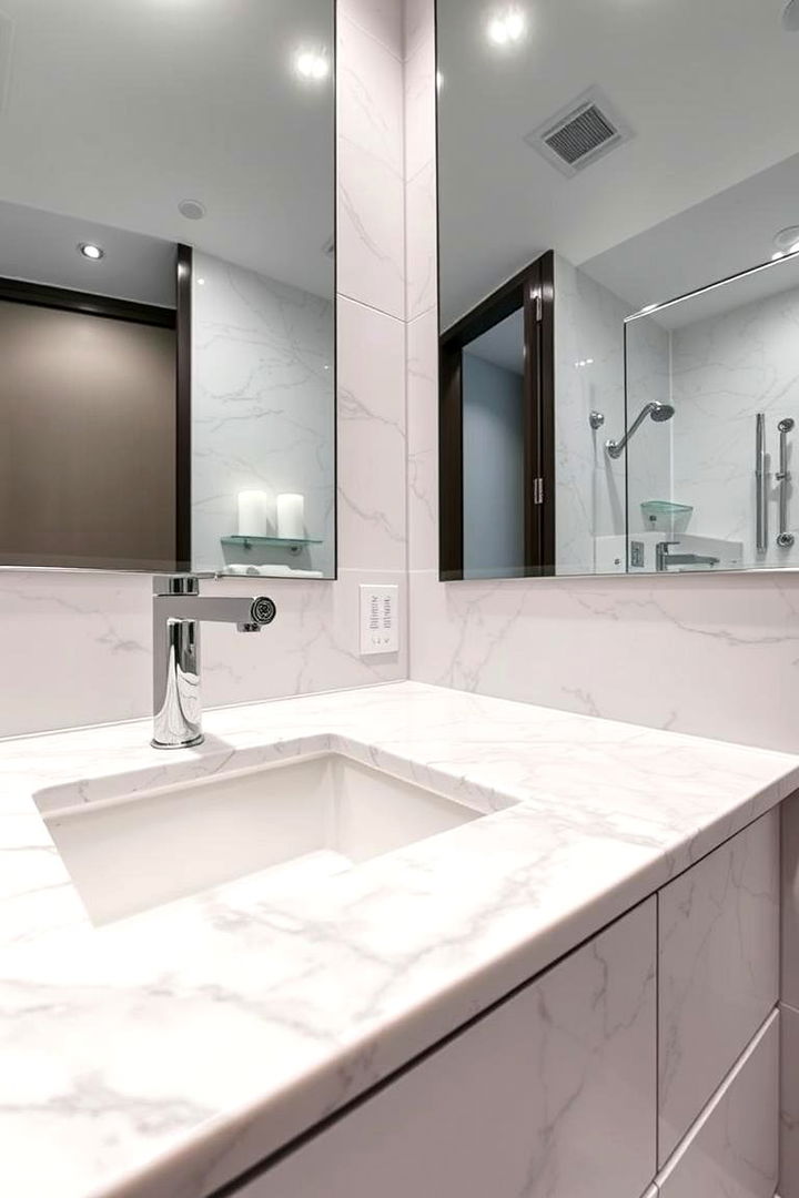 Mirrored Countertop Finishes - 22 Bathroom Countertop Ideas