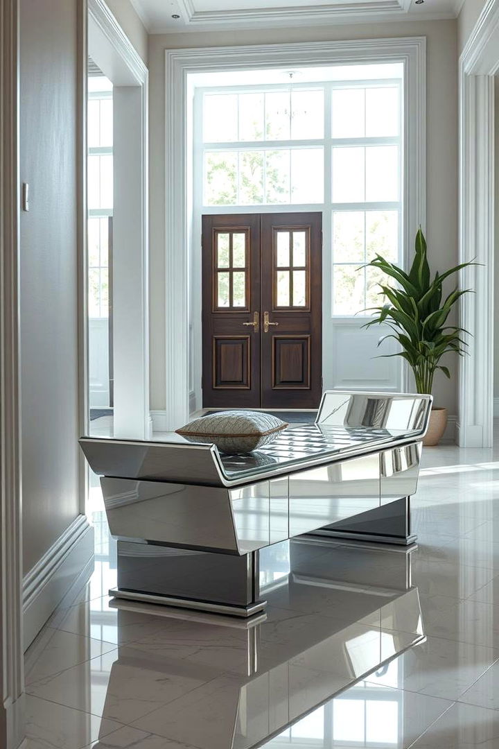 Mirrored Entryway Bench - 22 Entryway Bench Ideas
