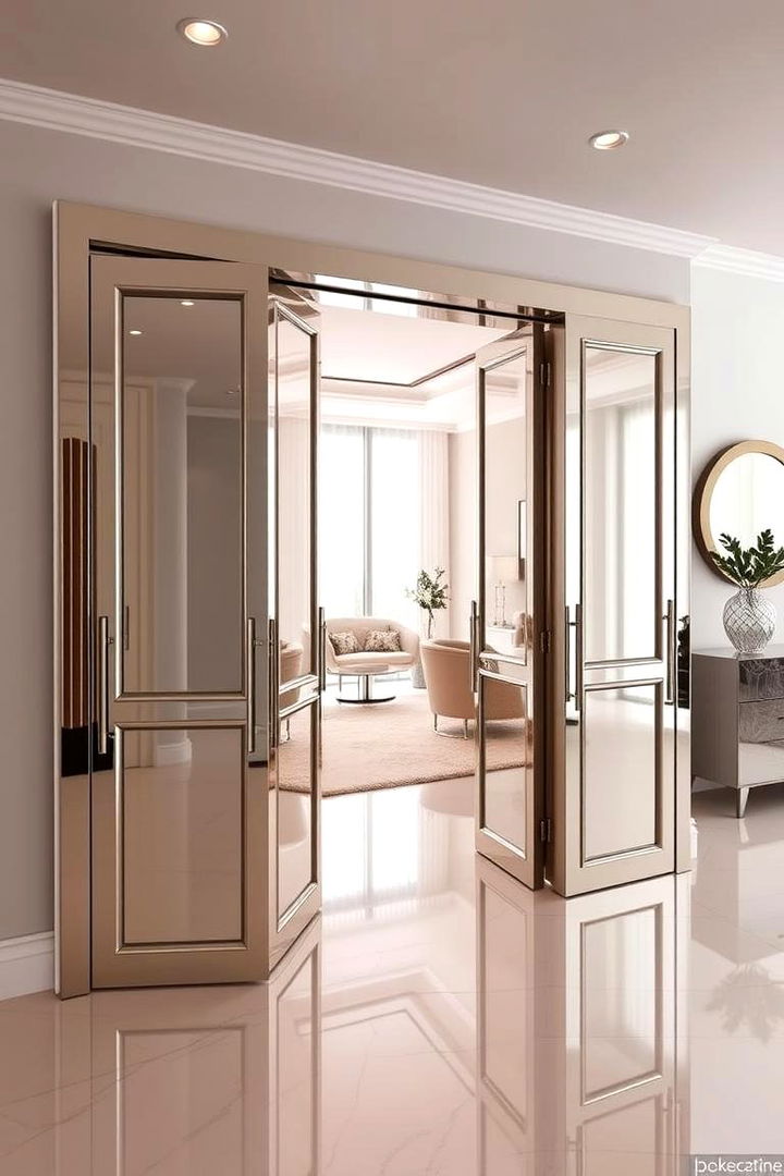 Mirrored Finishes - 22 Bathroom Pocket Door Ideas