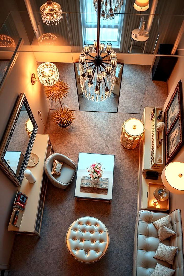 Mirrored Furnishings for Enhanced Light - 22 Black Boho Living Room Ideas