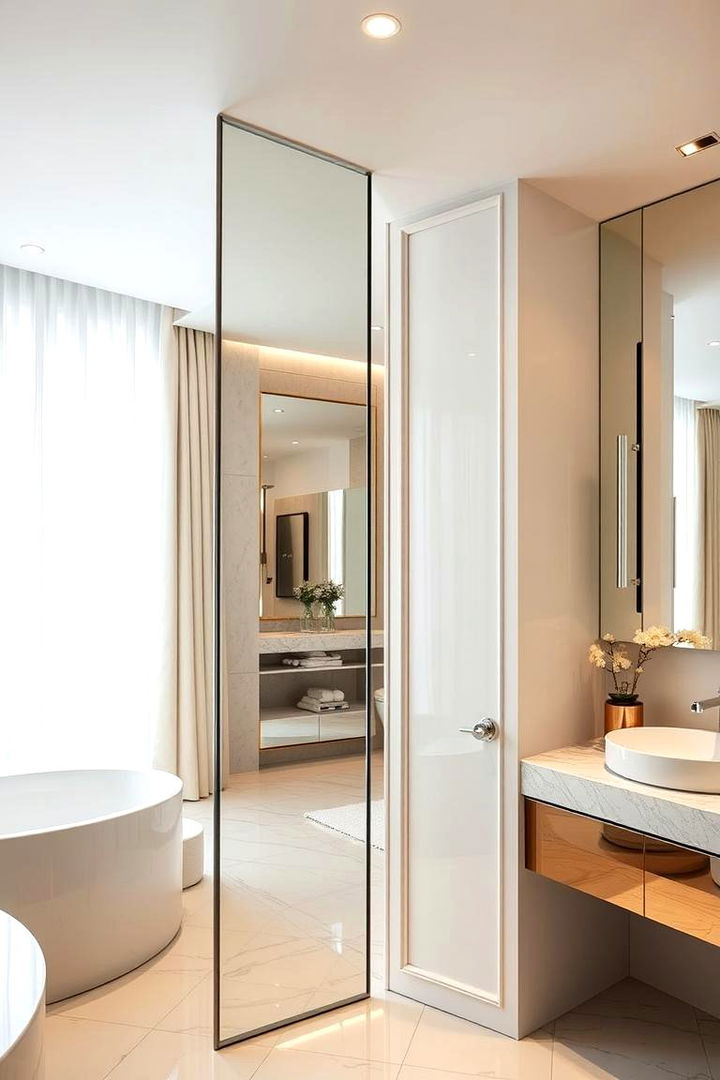 Mirrored Panel Doors - 22 Bathroom Door Ideas