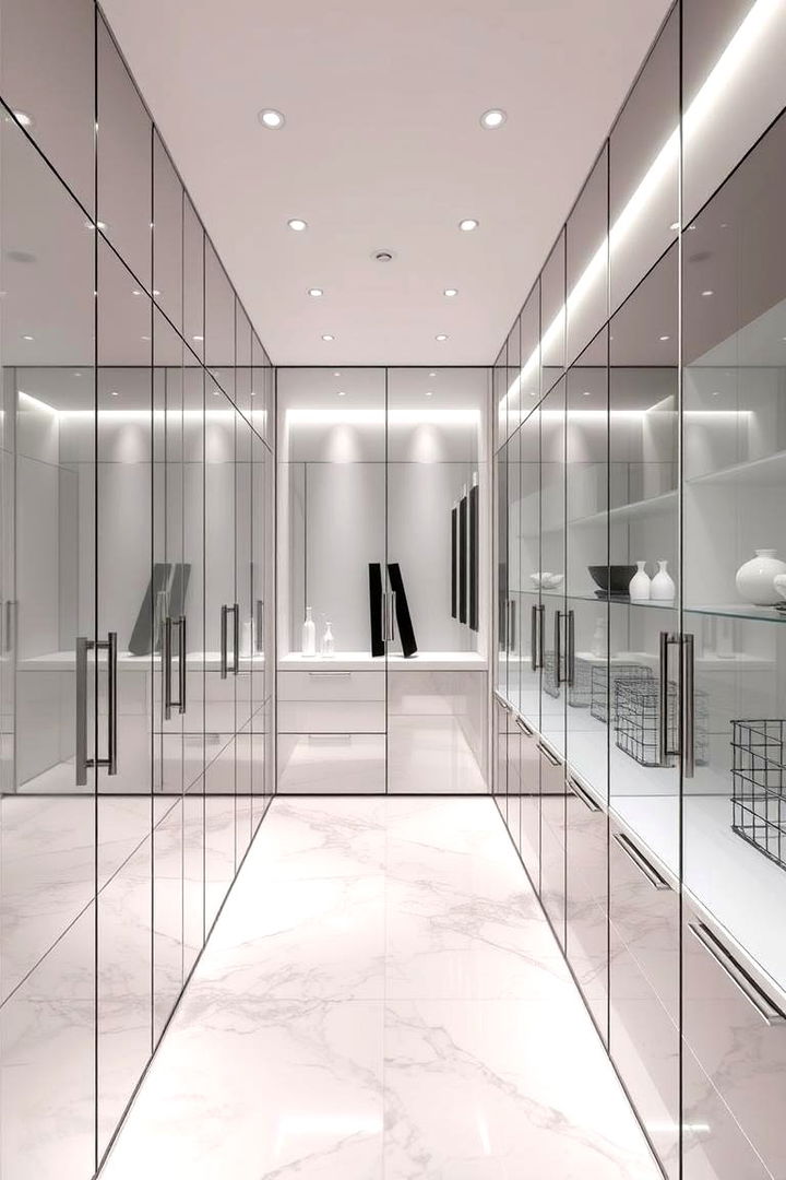 Mirrored Pantry Interiors - 22 Walk in Pantry Ideas