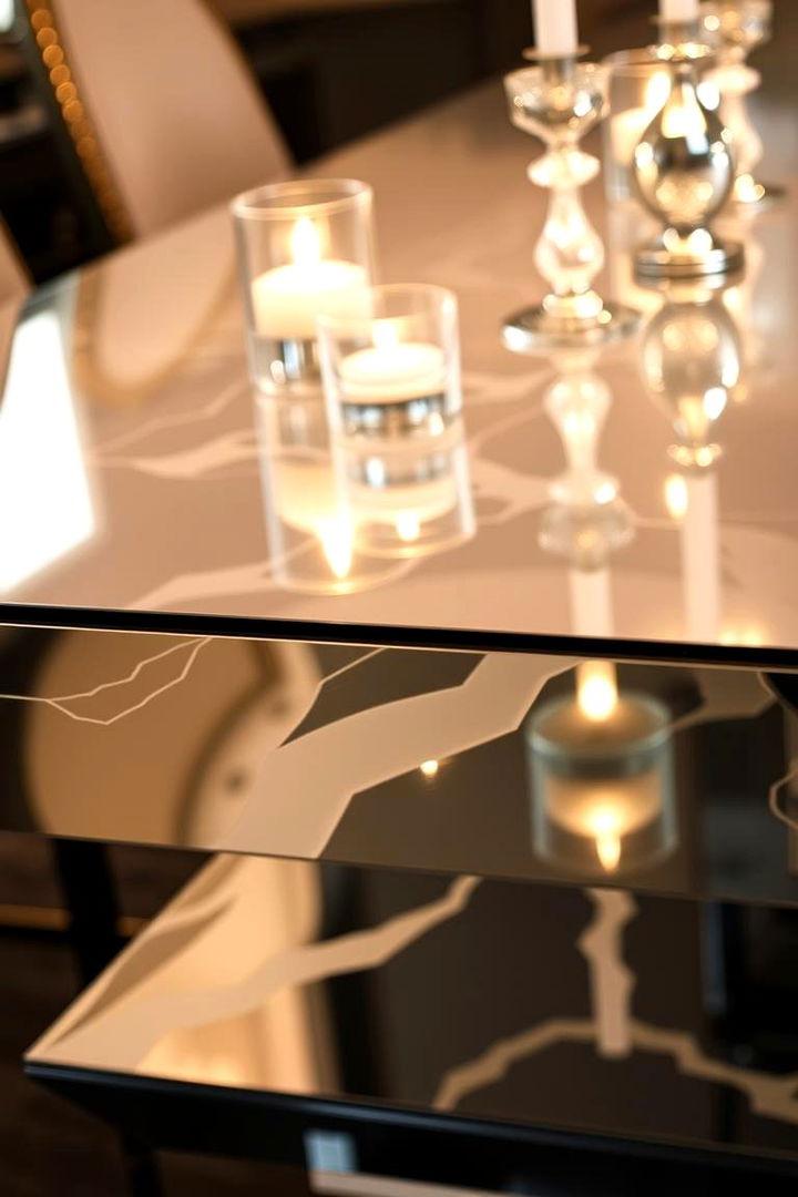 Mirrored Sophistication - 22 Dining Table Decor Ideas