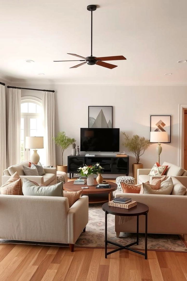 Mismatched Scale Pieces - 22 Awkward Living Room Layout Ideas