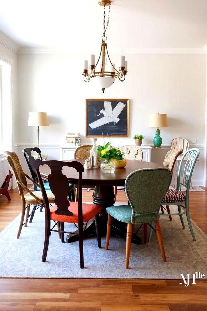 Mix and Match Dining Chairs - 22 Boho Dining Room Ideas
