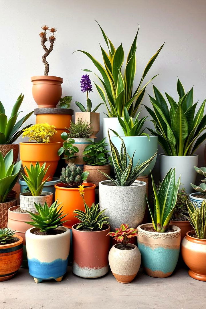 Mix and Match Planters - 22 Boho Garden Ideas