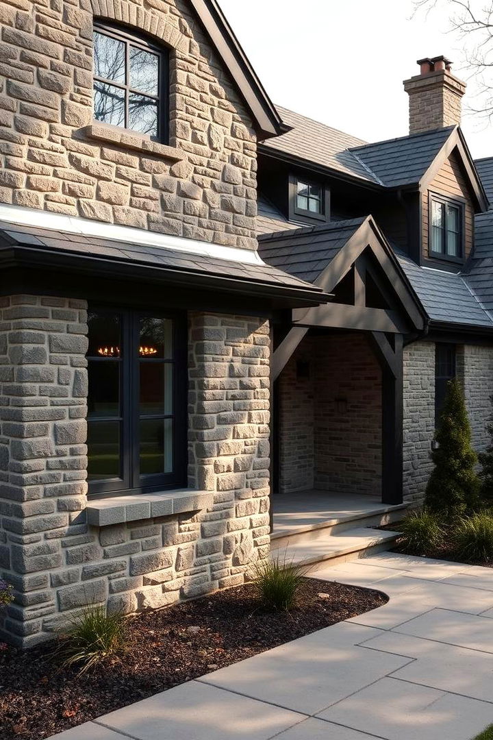 Mix of Stone and Brick Accents - 22 modern cottage house exterior ideas
