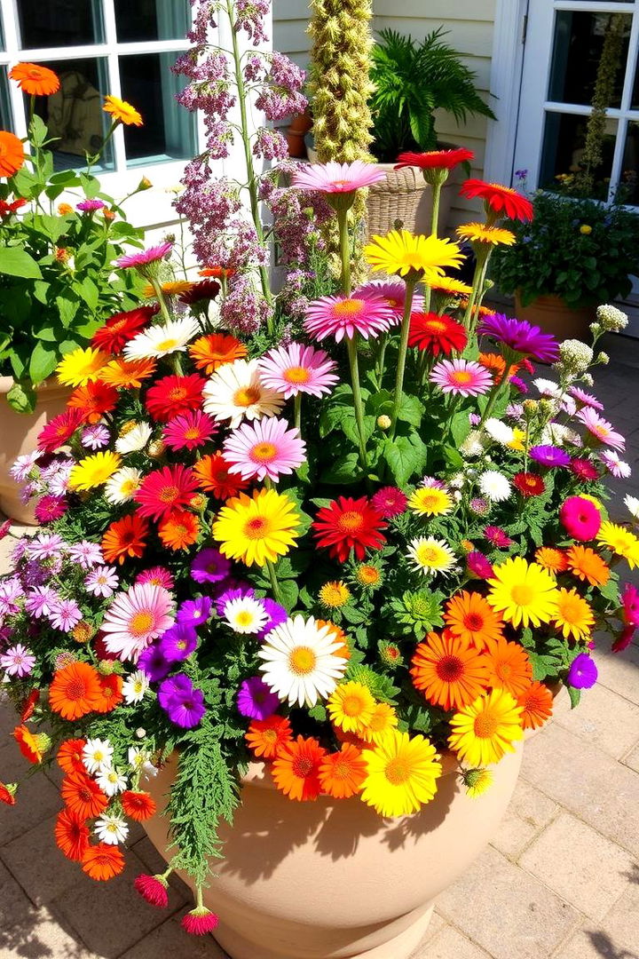 Mixed Blooms Majesty - 22 Container Garden Ideas