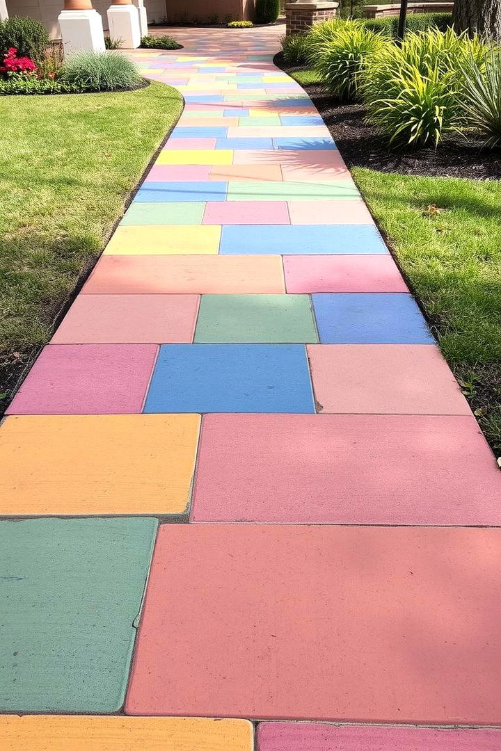 Mixed Color Patterned Designs - 22 Concrete Paver Walkway Ideas