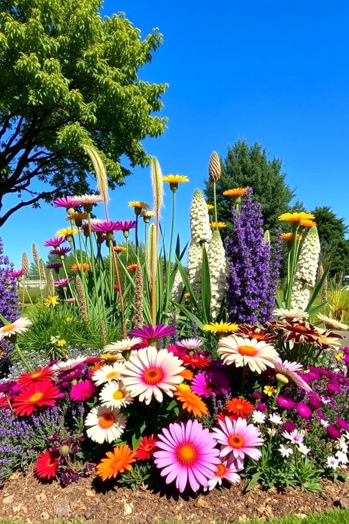 Mixed Flower Garden Circle - 22 Round Garden Bed Ideas