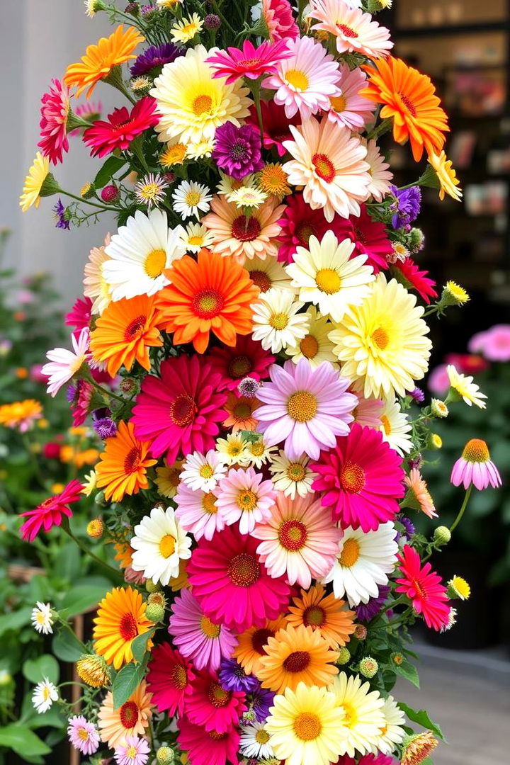 Mixed Flower Vertical Display - 22 Vertical Garden Ideas